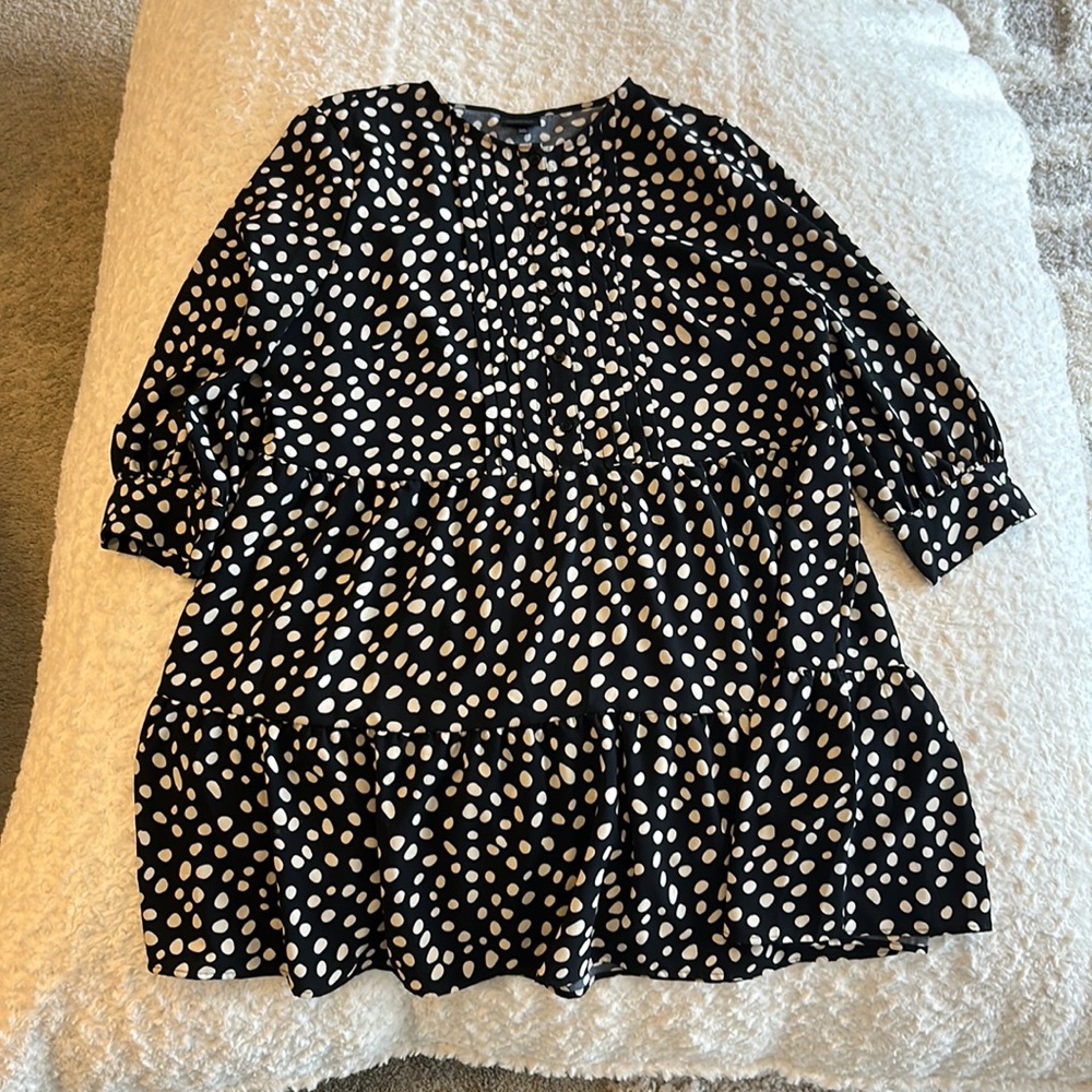 Polka Dot Work Dress Button Down Size XXL